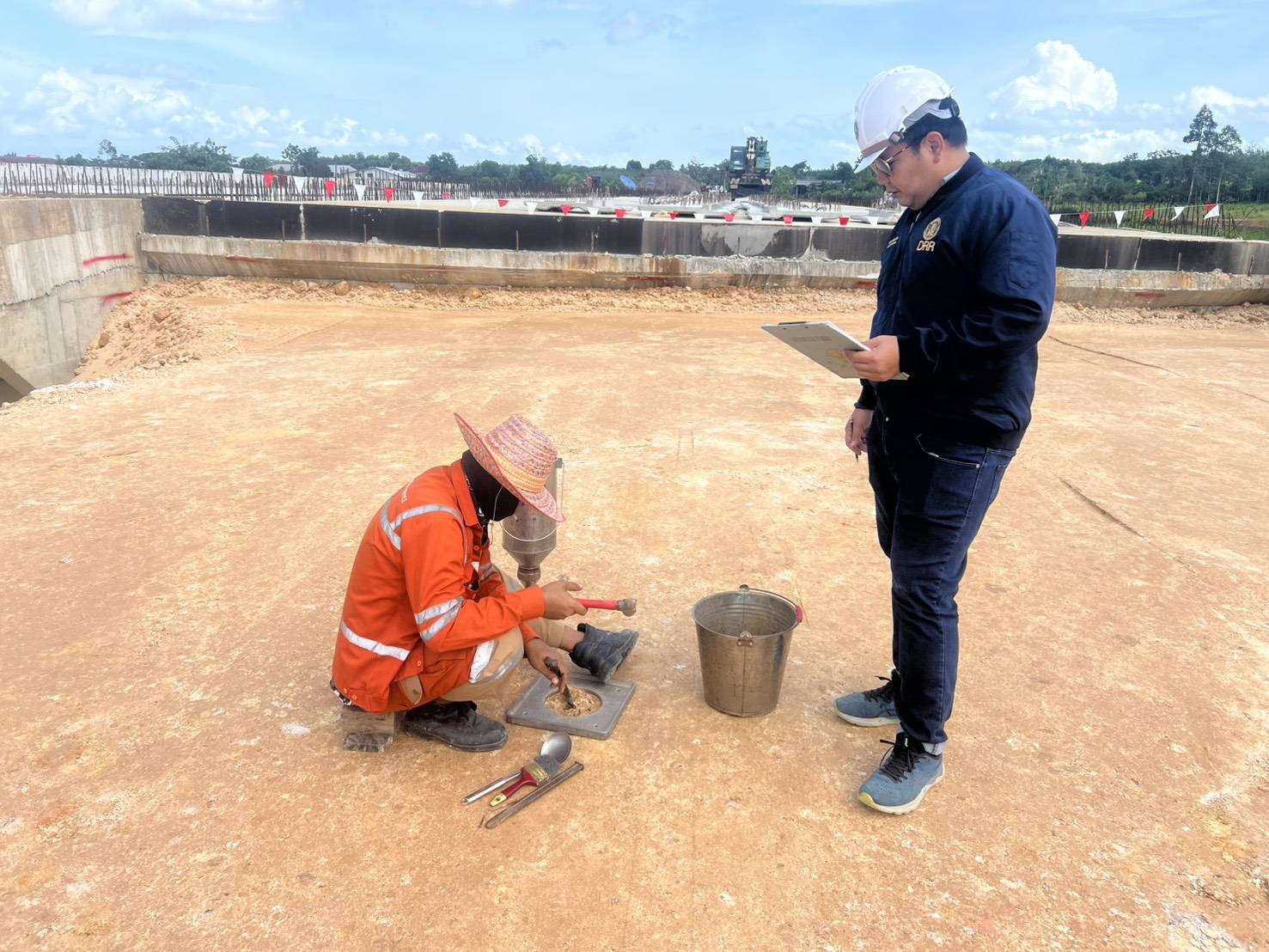 งานทดสอบ Field Density Test- ดินถม Bearing Unit สะพานข และ ค1